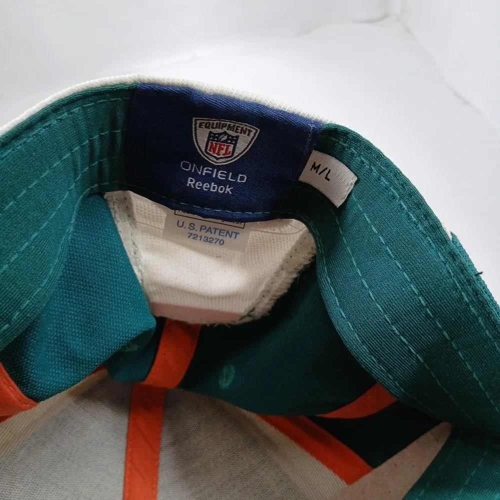 Miami Dolphins Hat Cap Fitted Mens Large NFL Football Official Sideline Reebok‎ - Picture 4 of 6